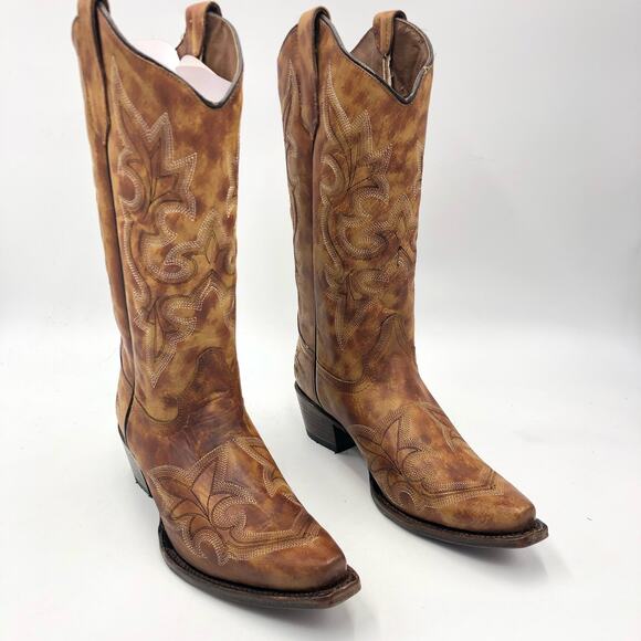 Corral Womens Embroidery Snip Toe Leather Western Boots Multicolor Size 9.5 M - Picture 1 of 15